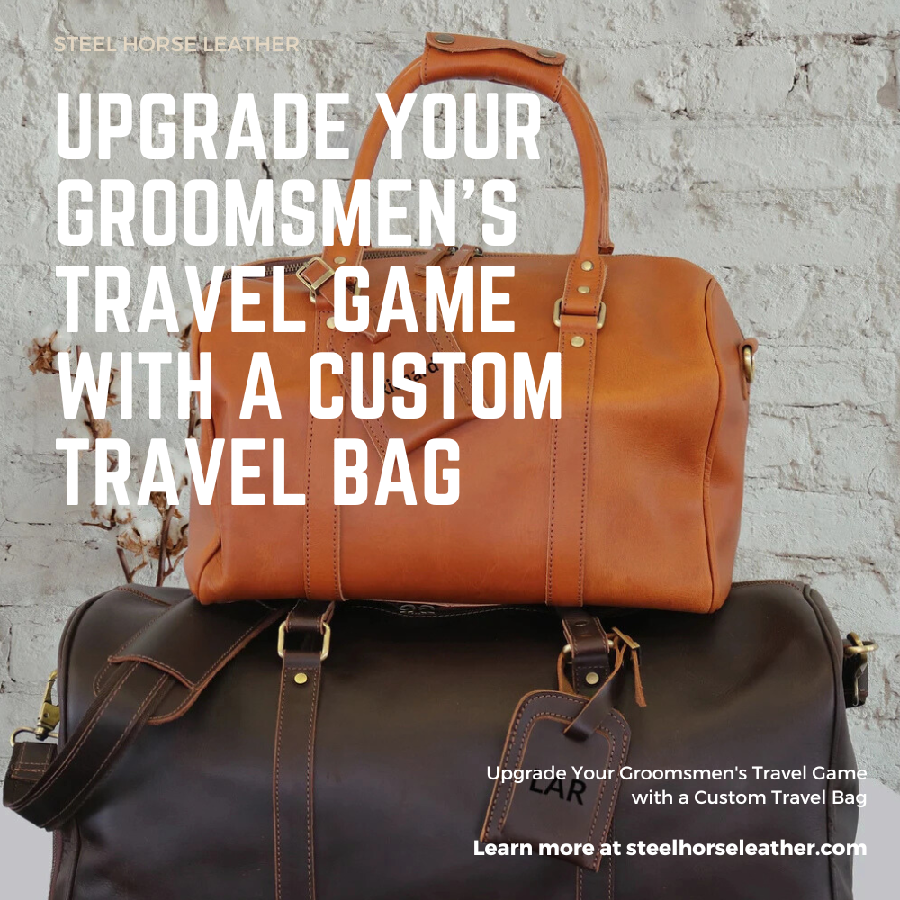 Groomsmen Gift Personalized Leather Toiletry Bag Waterproof