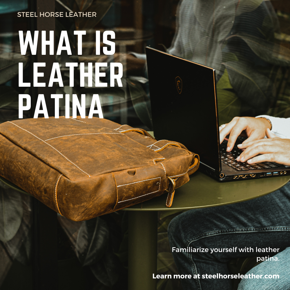 patina on the corners and at the back of the bag