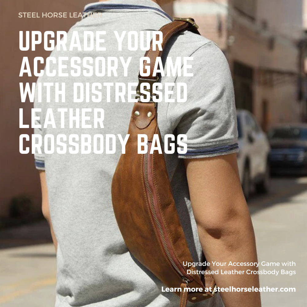 Distressed leather shoulder bag online