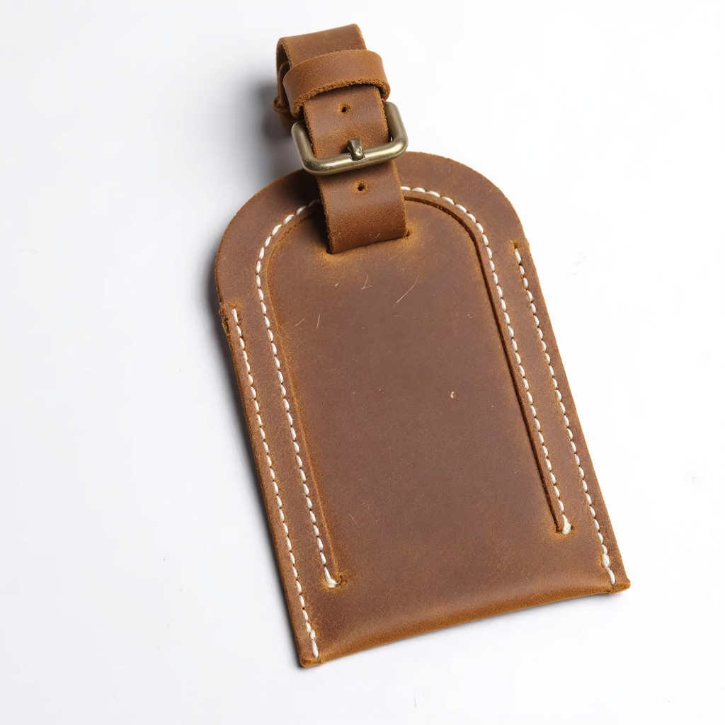 Full Grain Leather Luggage Tag