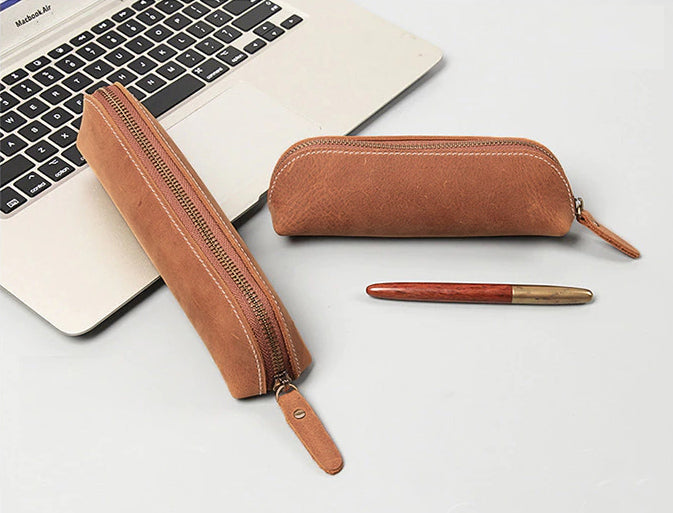 Augusta Leather Pen Case - Makeup Pouch for Purse – Yukon Bags