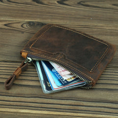 The Cael | Handmade Leather Coin Purse with Zipper