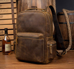 The Langley Backpack | Genuine Vintage Leather Backpack - STEEL HORSE LEATHER, Handmade, Genuine Vintage Leather