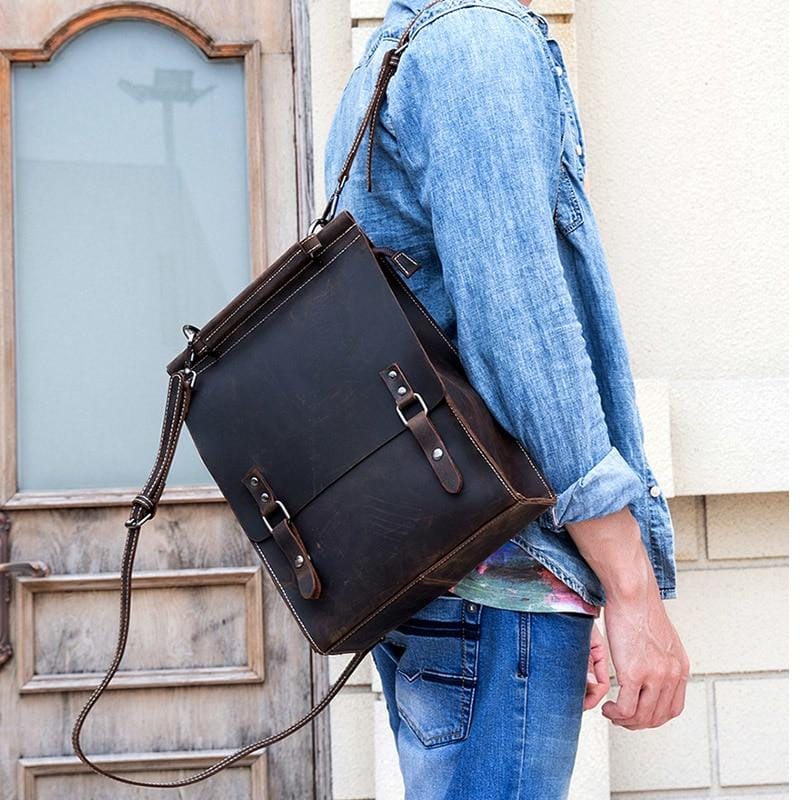 Steel Horse Leather The Vernon Backpack | Genuine Vintage Leather Minimalist Backpack