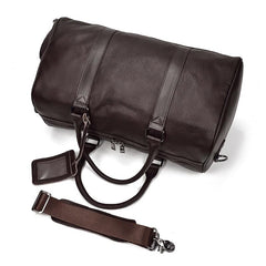 The Endre Weekender | Vintage Leather Duffle Bag - STEEL HORSE LEATHER, Handmade, Genuine Vintage Leather