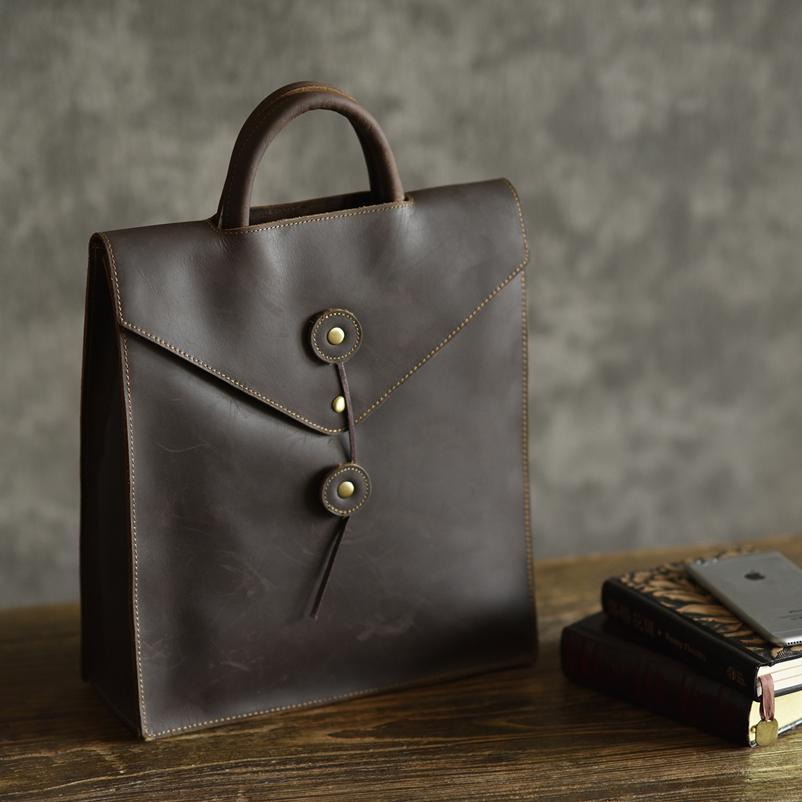 The Tove Backpack | Genuine Leather Sharp Edged Backpack - STEEL HORSE LEATHER, Handmade, Genuine Vintage Leather