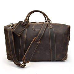 The Eira Duffle Bag | Vintage Leather Weekender - STEEL HORSE LEATHER, Handmade, Genuine Vintage Leather