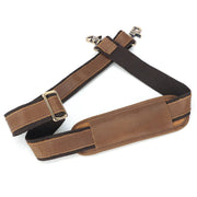 Adjustable Full Grain Leather Shoulder Strap with Metal Hooks