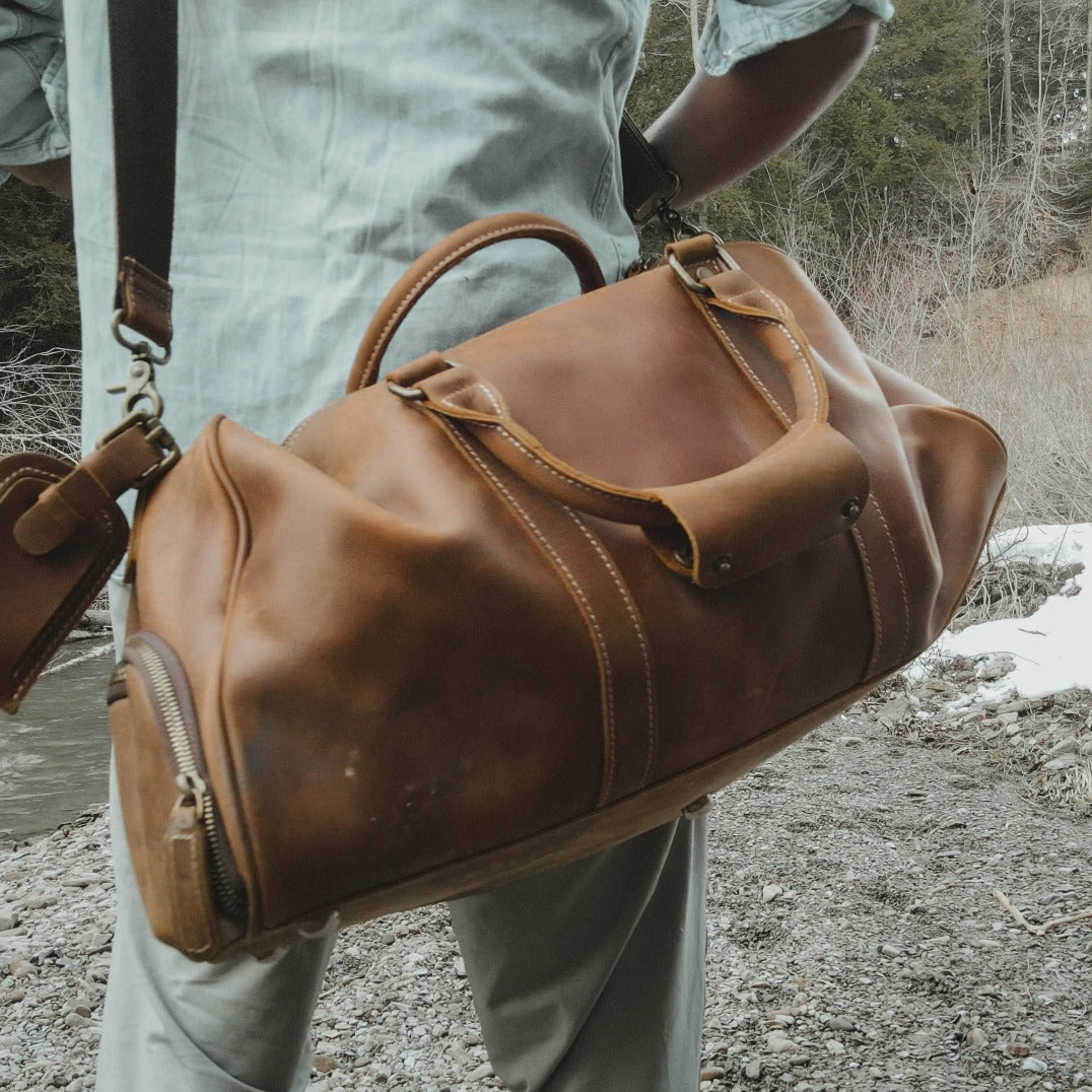 Men's Leather Duffle Bag | Steel Horse Leather