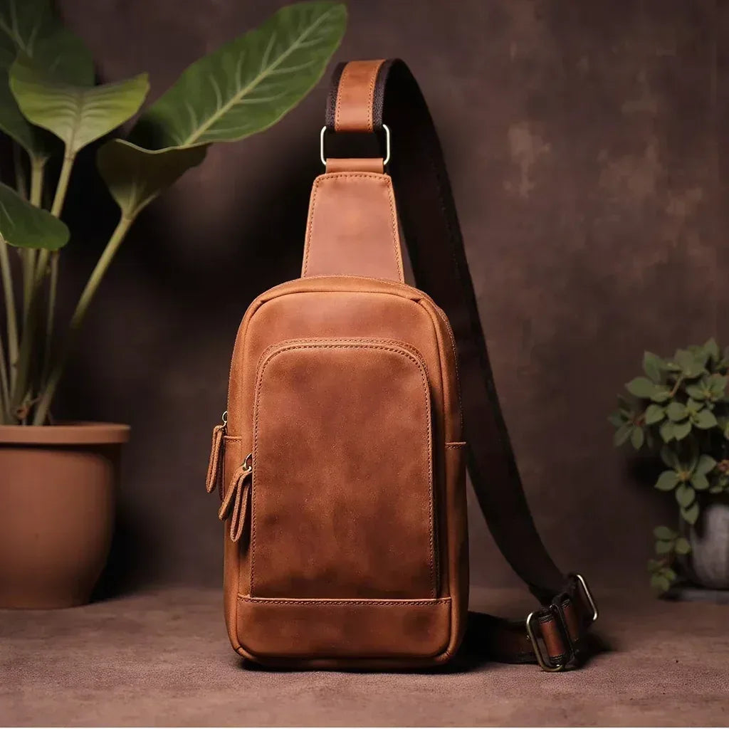 backpack sling leather Erling Leather Sling Bag