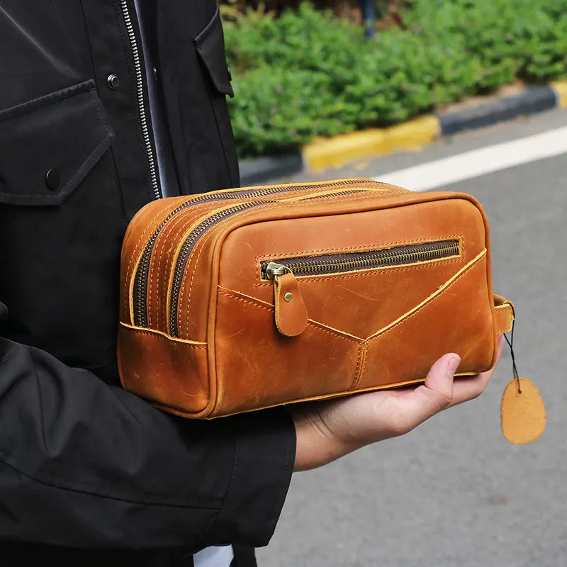 Hides Brand Rectangular Brown Leather Dopp Kit – Taylor's Leatherwear, Inc.