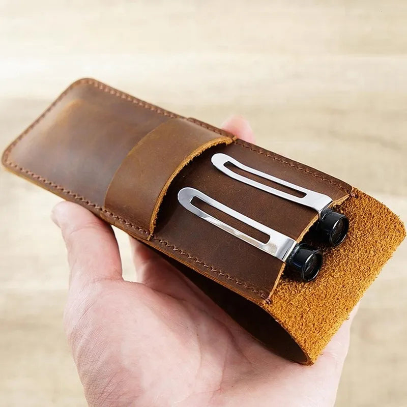 Fountain pen discount case, Pen pouch, handmade leather pen case, Custom made pen pouch, waterman case, parker case