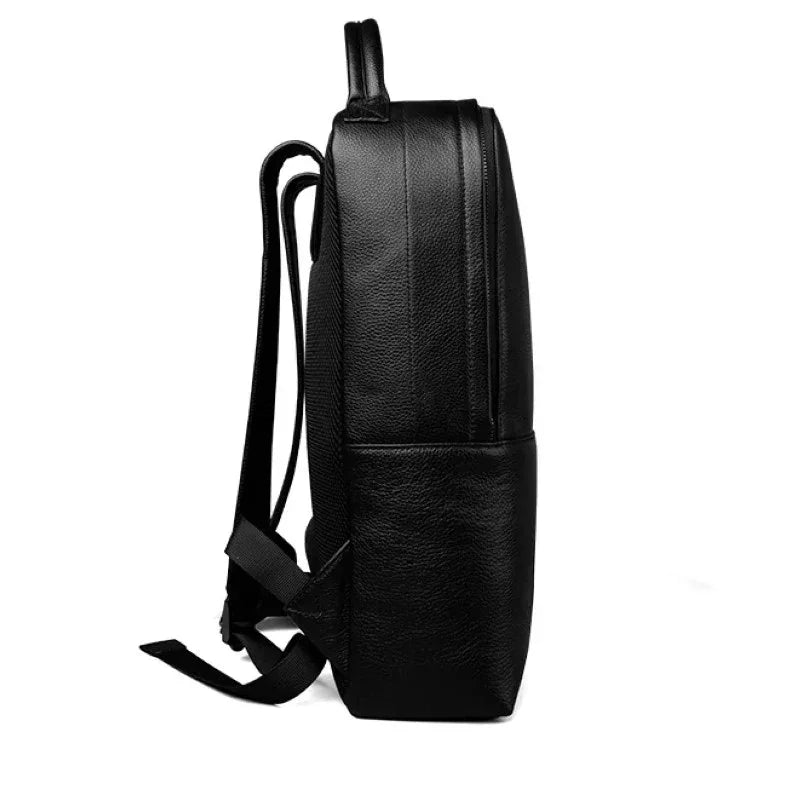 bottom leather backpack Skald Black Pebbled Leather Backpack