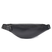 Sigrid Smooth Black Leather Waist Bag | Smooth Black Leather Fanny Pack