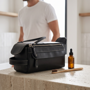 The Anders Dopp Kit | Black Leather Toiletry Bag