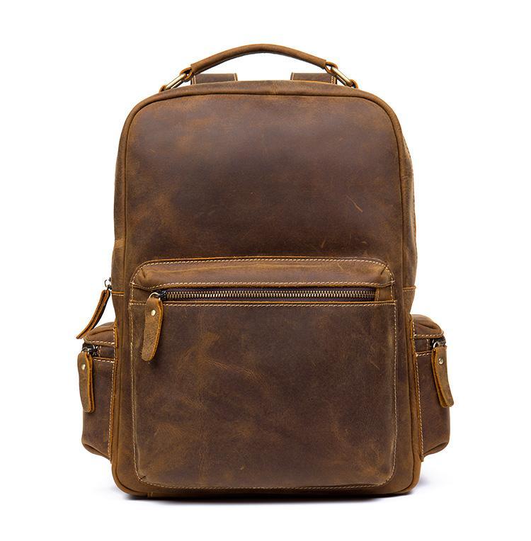 The Langley Backpack | Genuine Vintage Leather Backpack | Brown | 15 Inches The Langley Backpack | Genuine Vintage Leather Backpack | Brown | 15 Inches