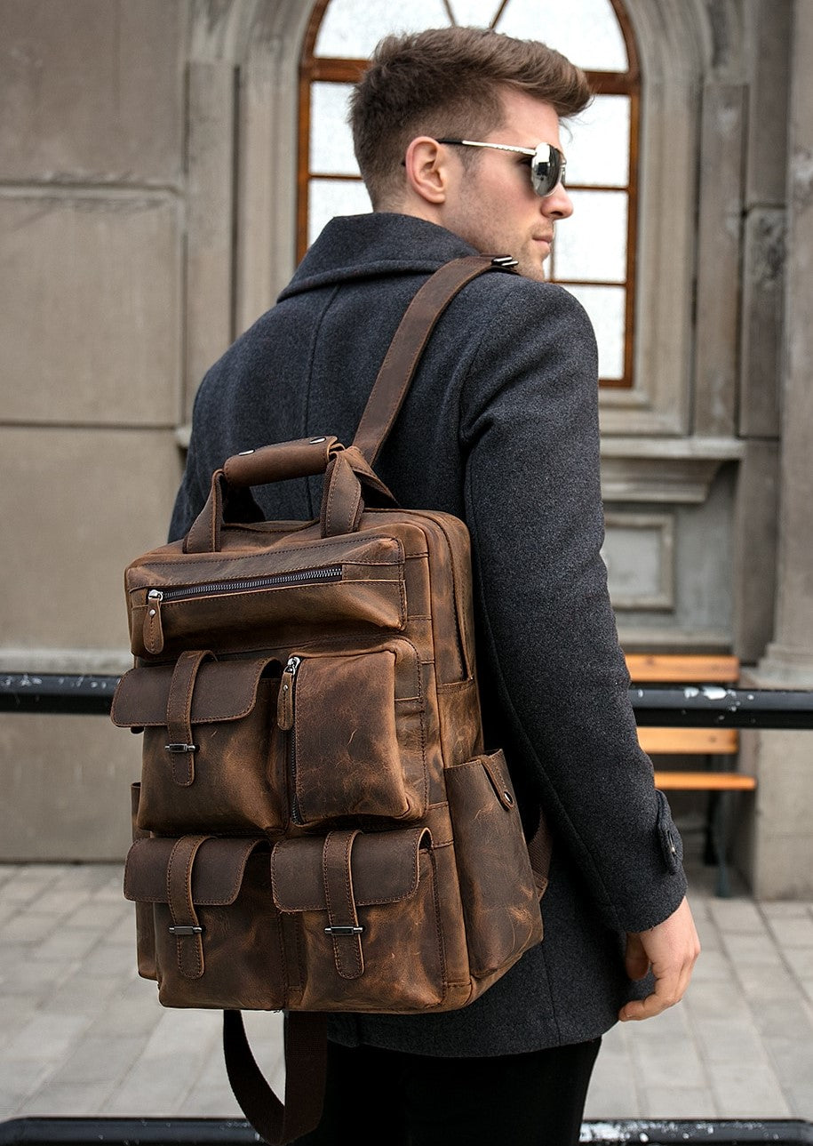 Backpack made of genuine leather cheapest 100% handmade high quality