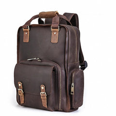 Steel Horse Leather The Gaetano | Large Leather Backpack Camera Bag with Tripod Holder