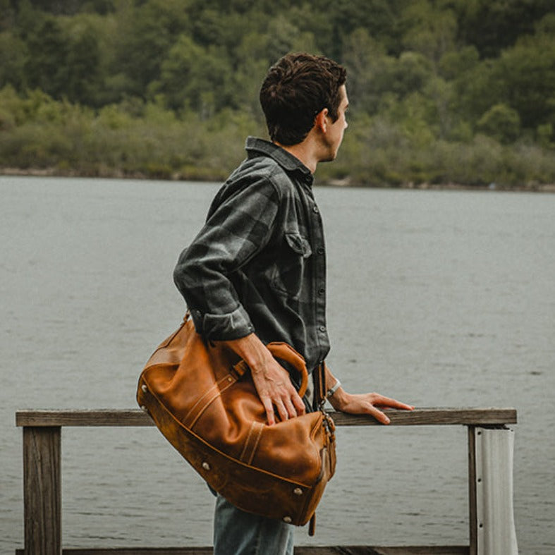 Men's Leather Duffle Bag | Steel Horse Leather