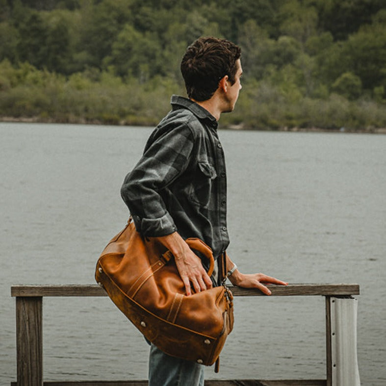 Men's Leather Duffle Bag | Steel Horse Leather
