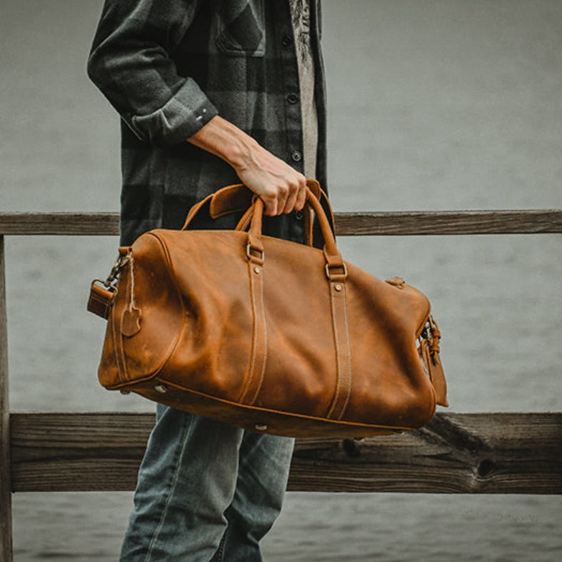 The Dagny Weekender  Large Leather Duffle Bag