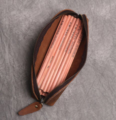 The Paavo Leather Pen Case | Leather Makeup Pouch