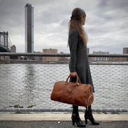 The Dagny Weekender | Large Leather Duffle Bag - STEEL HORSE LEATHER, Handmade, Genuine Vintage Leather