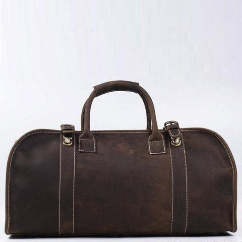 The Erlend Duffle Bag | Vintage Leather Weekender - STEEL HORSE LEATHER, Handmade, Genuine Vintage Leather