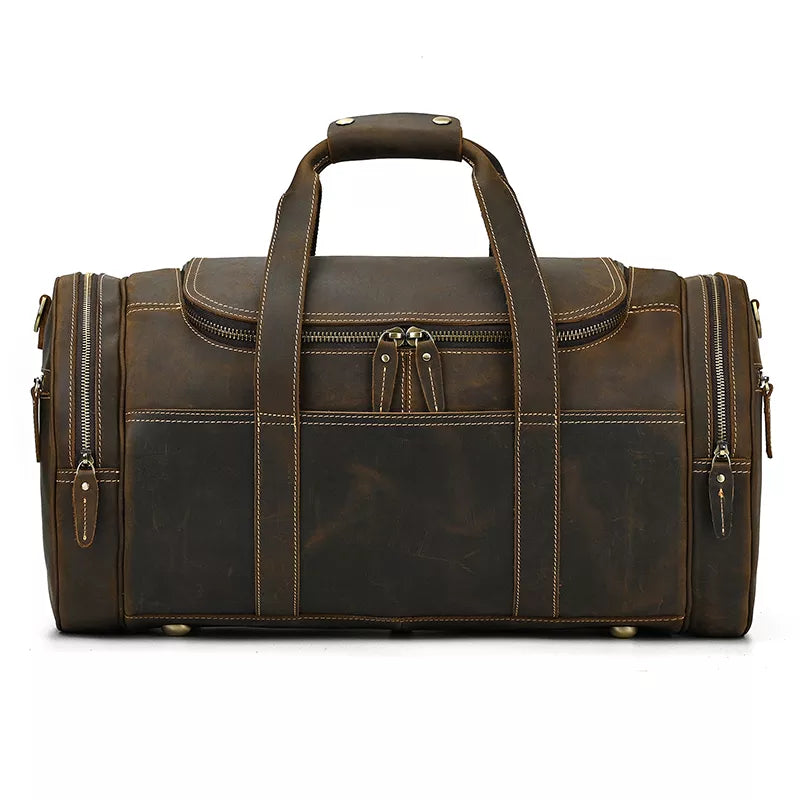 The Wainwright Weekender | Round  Vintage Leather Weekender