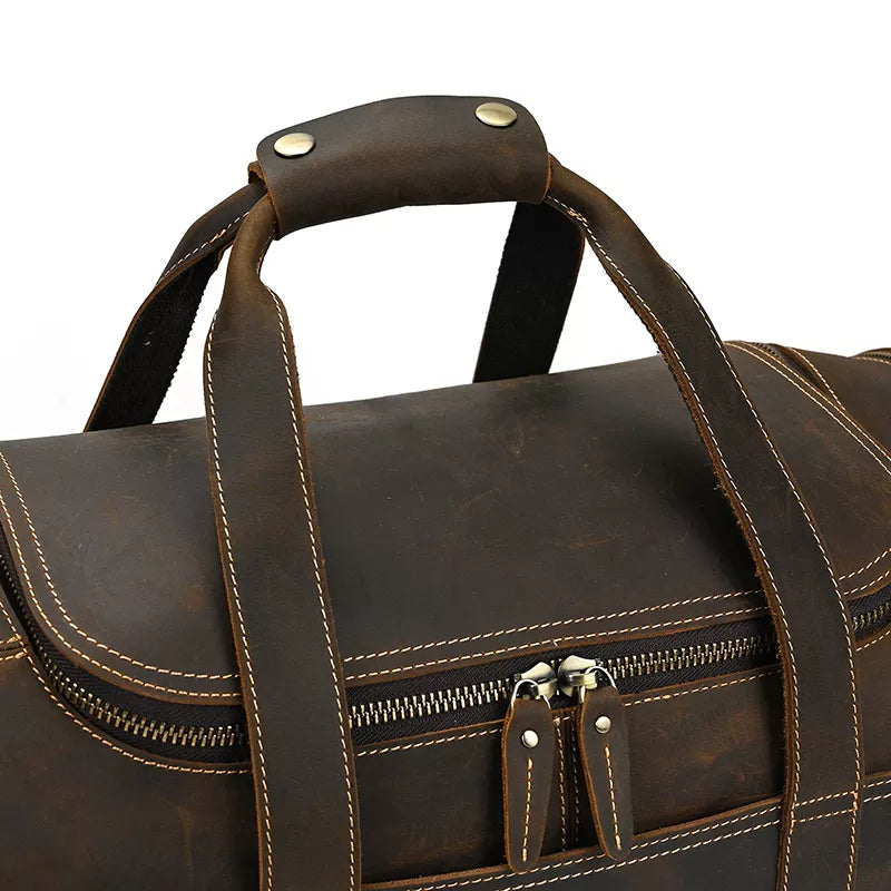 The Wainwright Weekender | Round  Vintage Leather Weekender