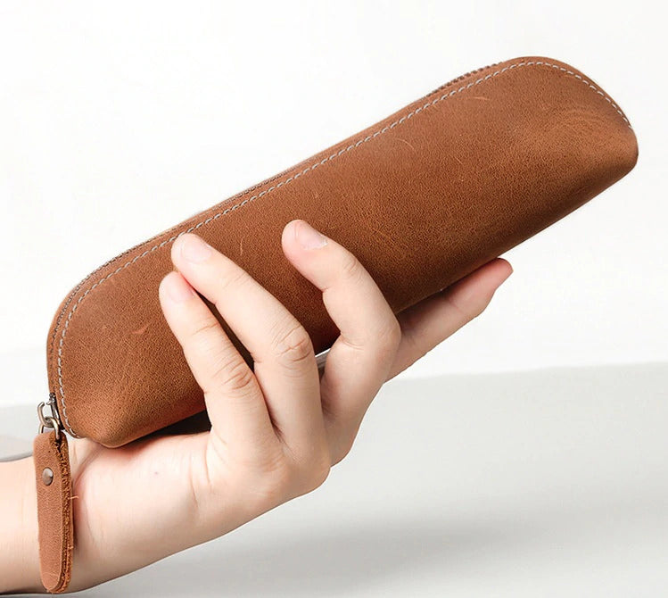 The Paavo Leather Pen Case | Leather Makeup Pouch