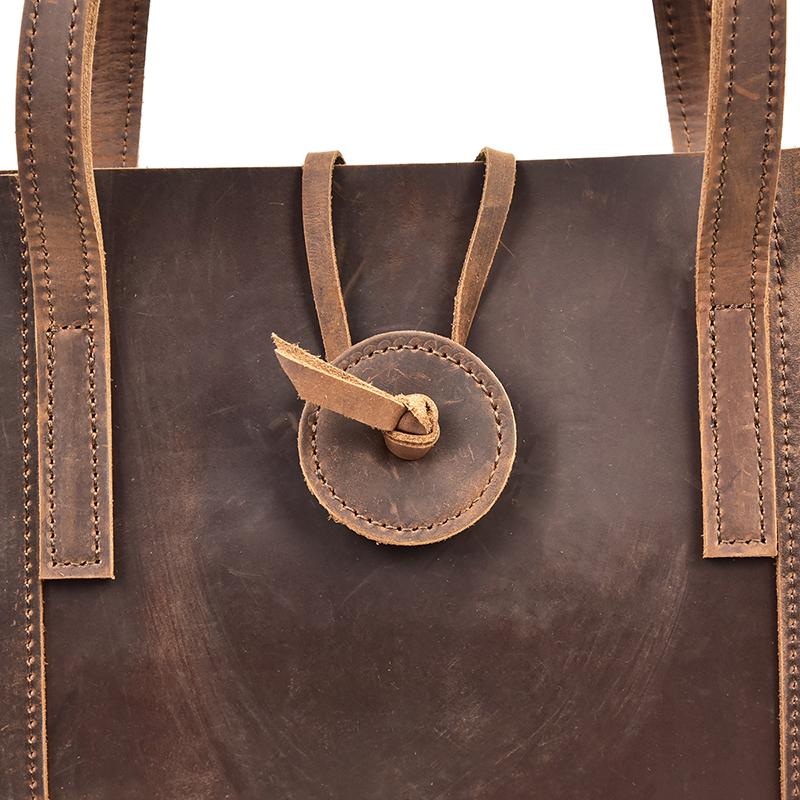 The Taavi Tote | Handcrafted Leather Tote Bag - STEEL HORSE LEATHER, Handmade, Genuine Vintage Leather