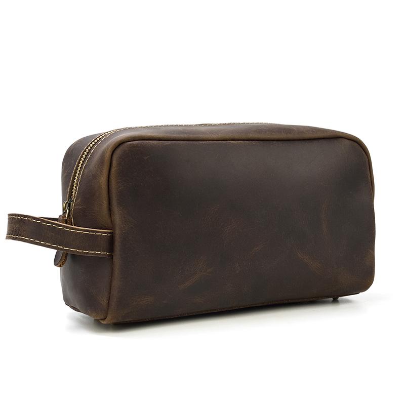 The Wanderer Toiletry Bag | Genuine Leather Toiletry Bag - STEEL HORSE LEATHER, Handmade, Genuine Vintage Leather