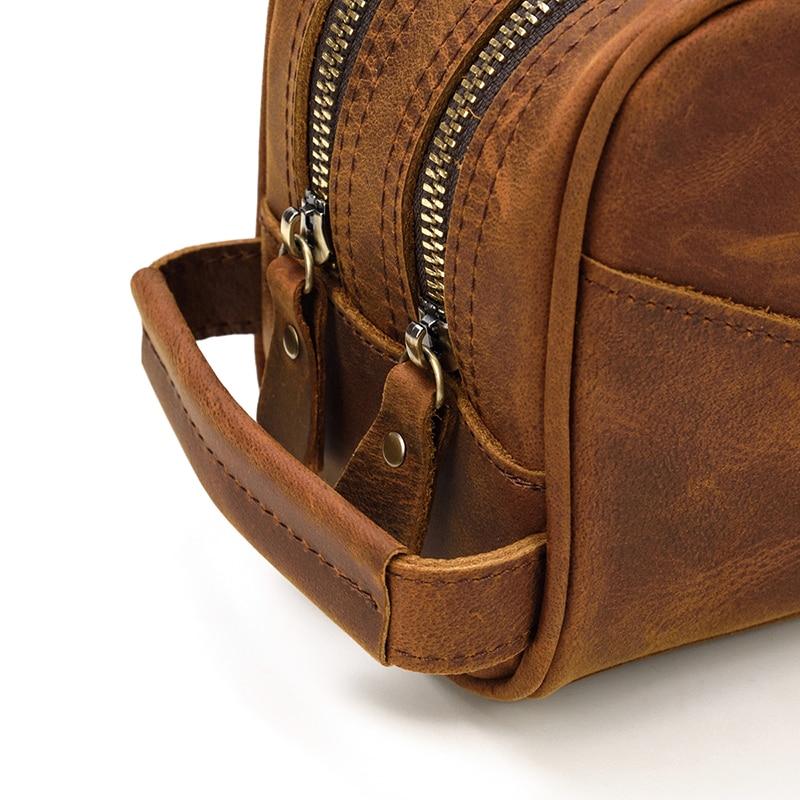 The Nomad Toiletry Bag | Genuine Leather Travel Toiletry Bag - STEEL HORSE LEATHER, Handmade, Genuine Vintage Leather