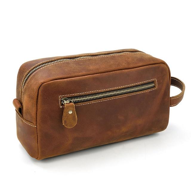 The Wanderer Toiletry Bag | Genuine Leather Toiletry Bag - STEEL HORSE LEATHER, Handmade, Genuine Vintage Leather