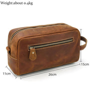 The Wanderer Toiletry Bag | Genuine Leather Toiletry Bag - STEEL HORSE LEATHER, Handmade, Genuine Vintage Leather