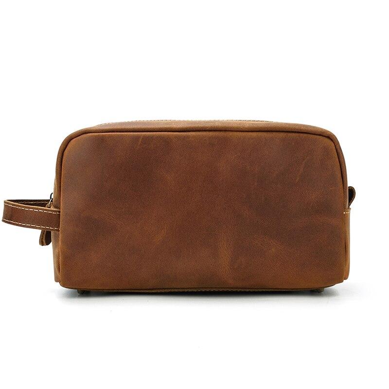 The Toiletry Bag - Men's Top Grain Leather Travel Bag – The Real
