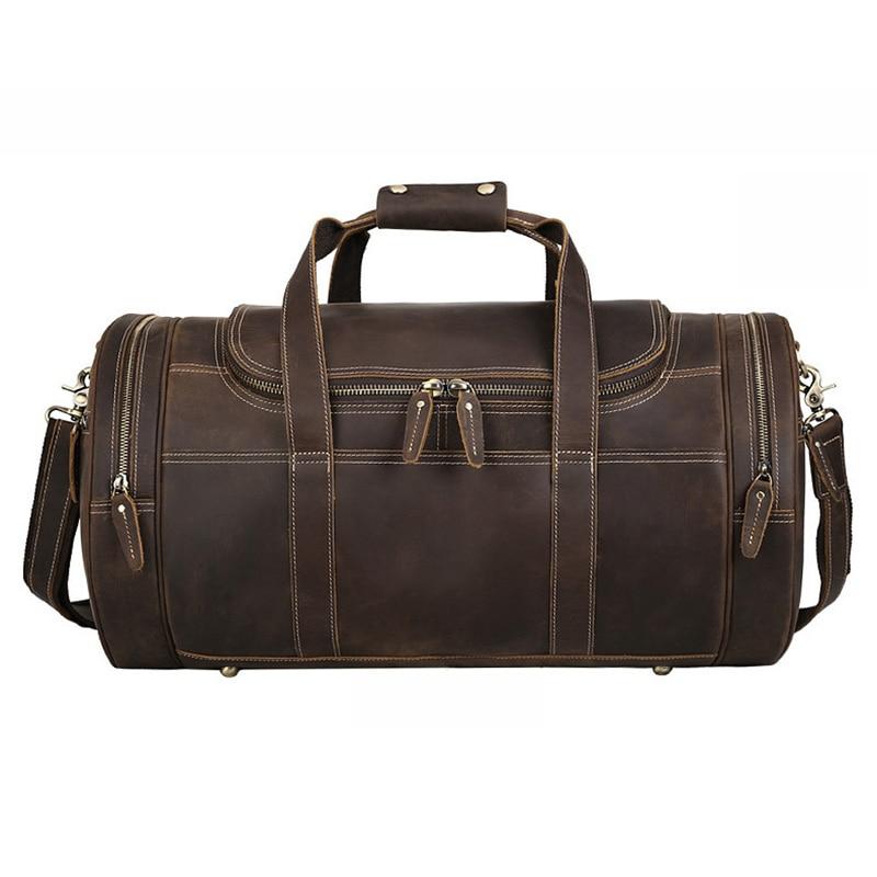 The Wainwright Weekender | Round  Vintage Leather Weekender - STEEL HORSE LEATHER, Handmade, Genuine Vintage Leather