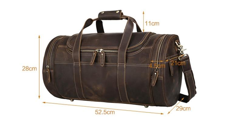 The Wainwright Weekender | Round  Vintage Leather Weekender - STEEL HORSE LEATHER, Handmade, Genuine Vintage Leather