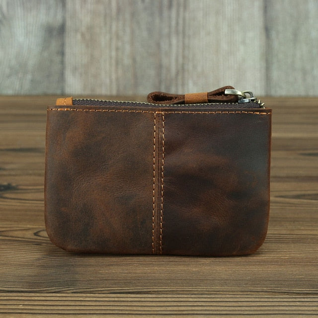 Steel Horse Leather The Cael Handmade Leather Coin Purse with Zipper