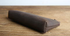 The Pallavi | Handmade Leather Pencil Case - Leather Makeup Bag