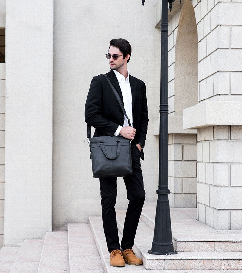 Baldwin Black Leather Business Bag