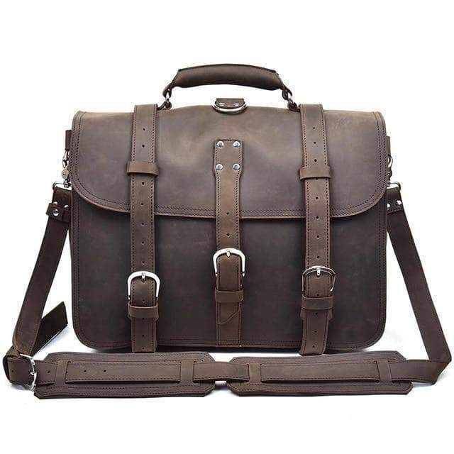 The Gustav Messenger Bag  Large Capacity Vintage Leather Messenger Ba