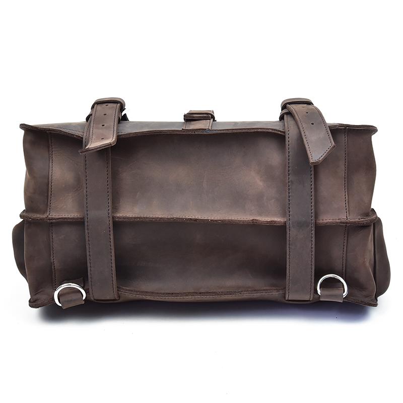 The Gustav Messenger Bag | Large Capacity Vintage Leather Messenger Bag - STEEL HORSE LEATHER, Handmade, Genuine Vintage Leather