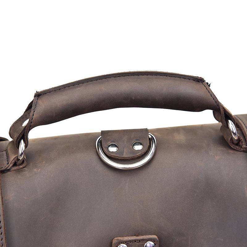 The Gustav Messenger Bag | Large Capacity Vintage Leather Messenger Bag - STEEL HORSE LEATHER, Handmade, Genuine Vintage Leather