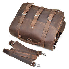 The Gustav Messenger Bag | Large Capacity Vintage Leather Messenger Bag - STEEL HORSE LEATHER, Handmade, Genuine Vintage Leather