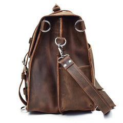 The Gustav Messenger Bag | Large Capacity Vintage Leather Messenger Bag - STEEL HORSE LEATHER, Handmade, Genuine Vintage Leather