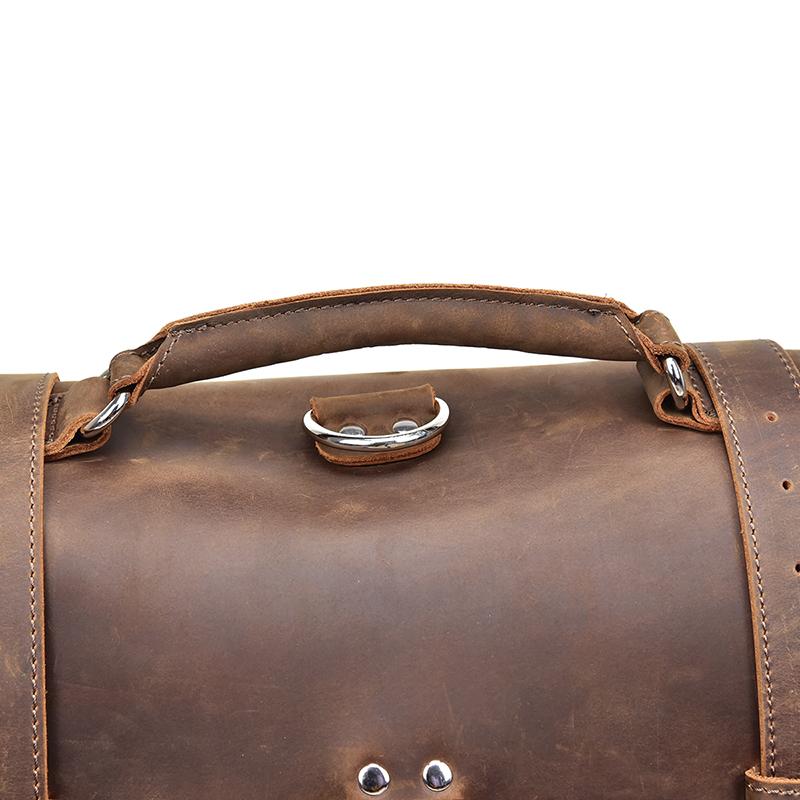 The Gustav Messenger Bag | Large Capacity Vintage Leather Messenger Bag - STEEL HORSE LEATHER, Handmade, Genuine Vintage Leather