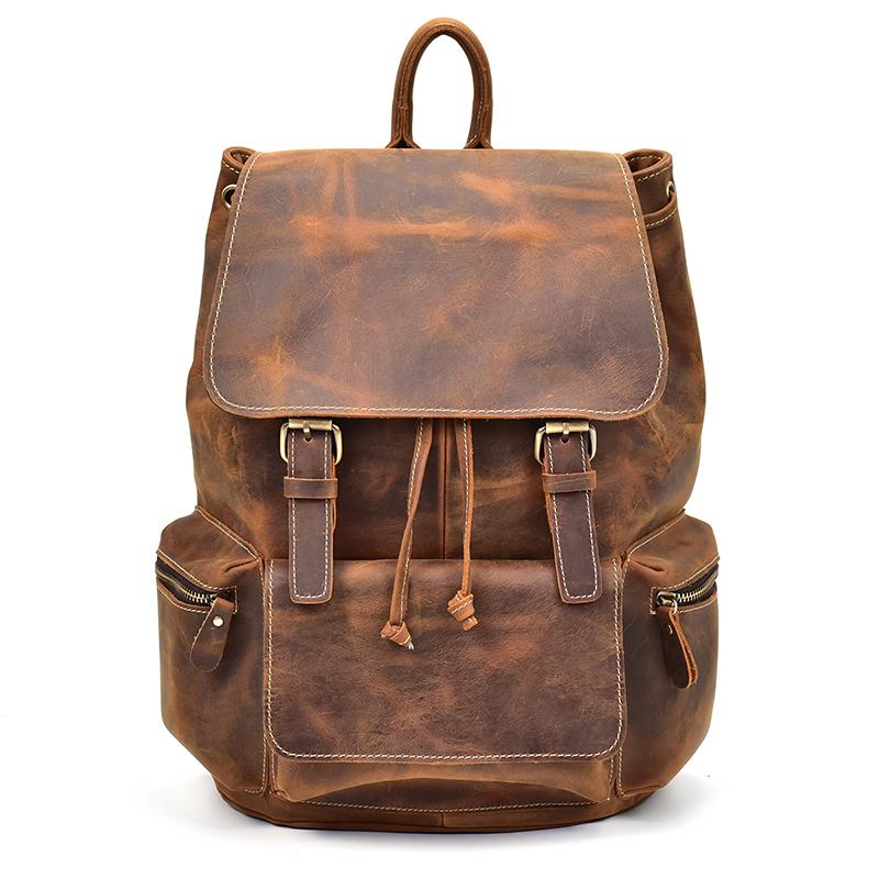 CONTACT'S Genuine Leather Men Backpack Designer Bags Luxury