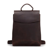 damero genuine leather school backpack womens casual daypack coffee The Gyda Backpack